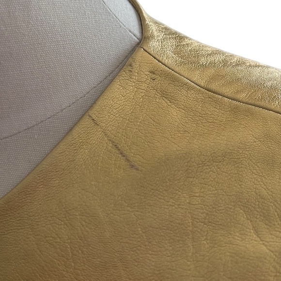 Zara Women XS Gold Metallic Crop Top - Picture 6 of 8